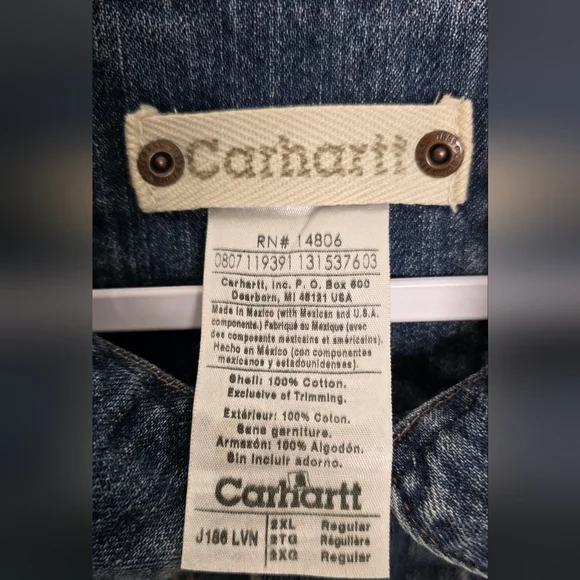 Carhartt J12 DST Stonewashed Denim Men's Trucker Jacket Size 2XL - Picture 5 of 6